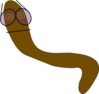 Worm With Crazy Glasses Clip Art